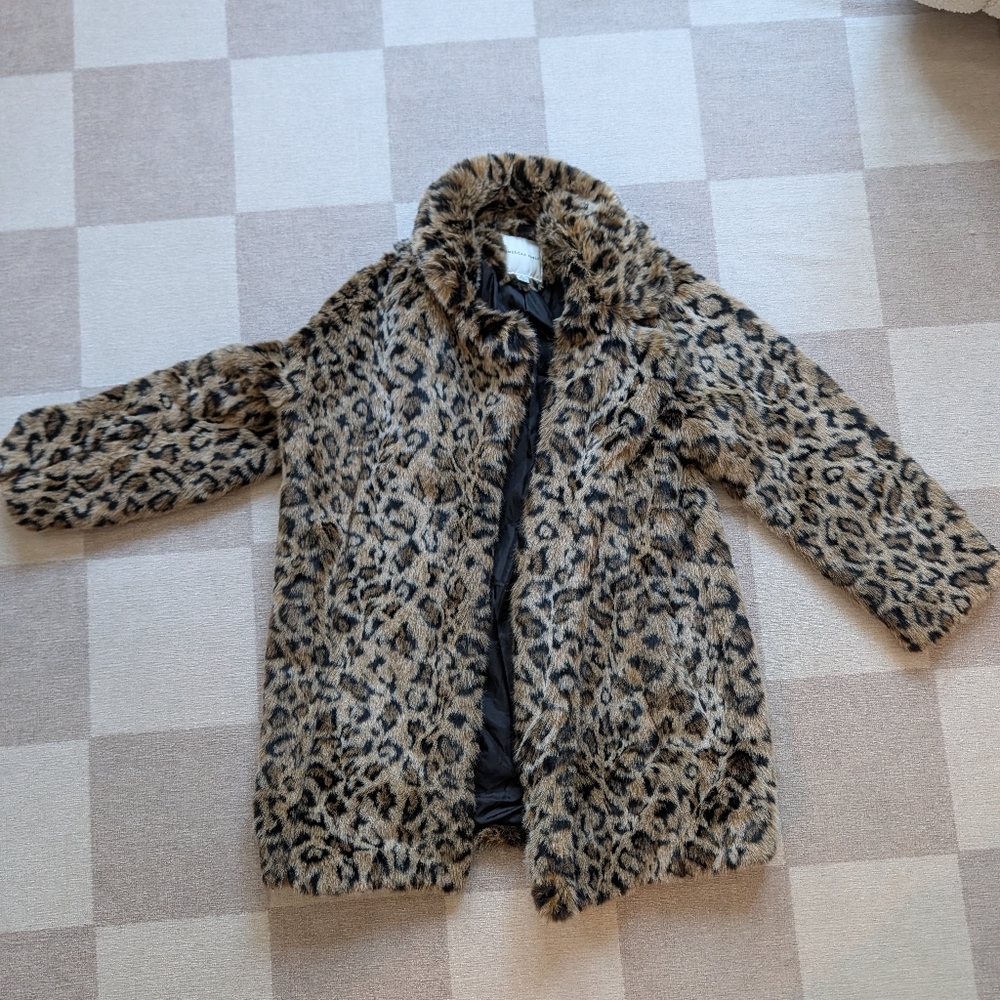 American Eagle Leopard Print Fur Coat